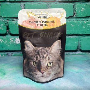 پوچ درمانی فنبی طعم مرغ و کدو طنبل به همراه روغن ماهی