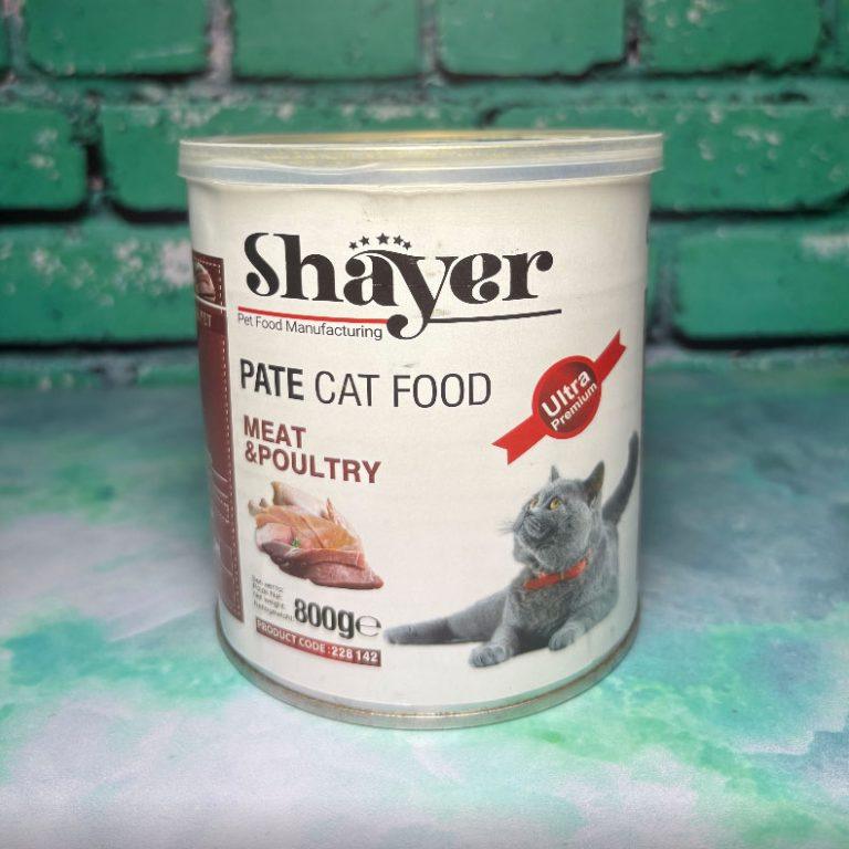 کنسرو ۸۰۰ گرم شایر پاته گربه (خمیری) با طعم گوشت ماکیان