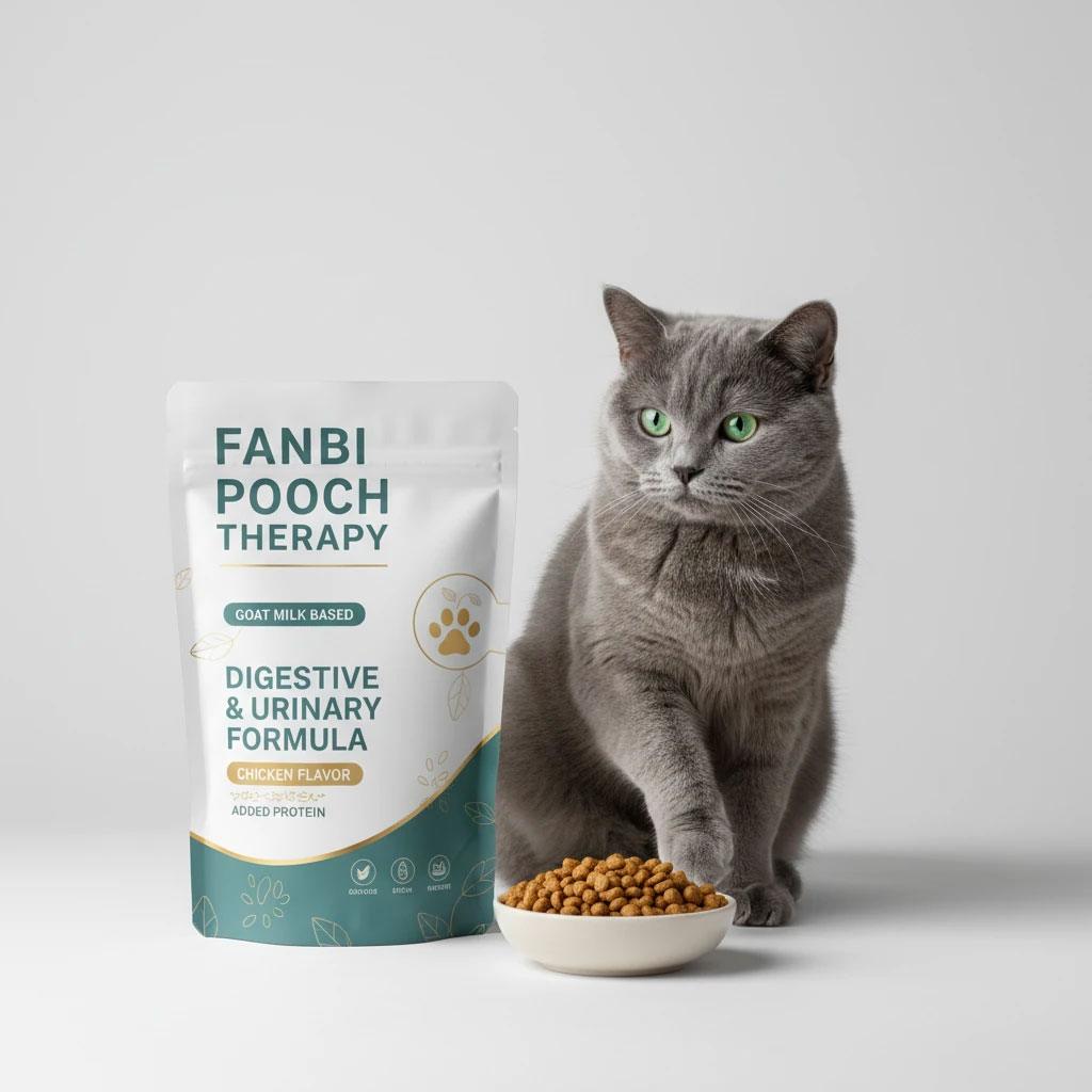 پوچ درمانی فنبی بر پایه ی شیر بز و با طعم مرغ دایجستیو و یورینری با پروتئین افزوده