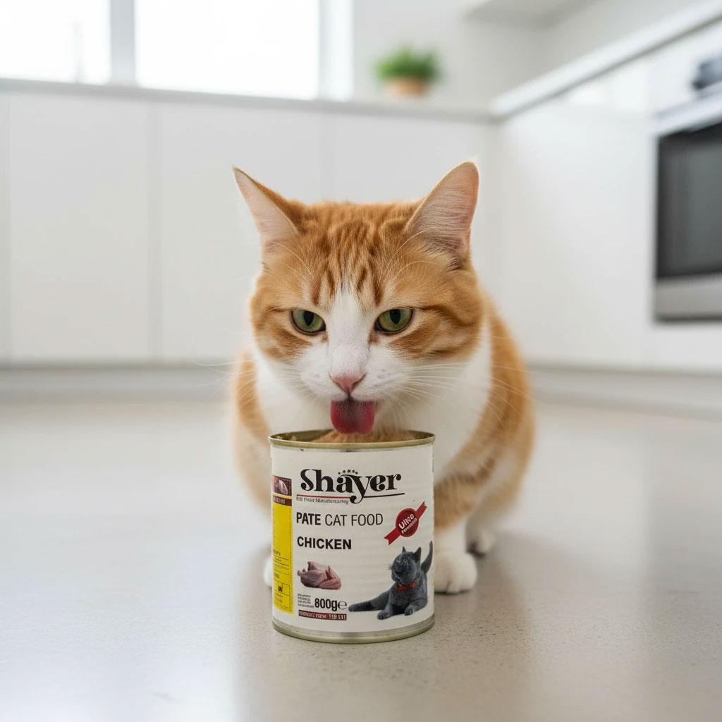 کنسرو ۸۰۰ گرم شایر پاته گربه (خمیری) با طعم مرغ