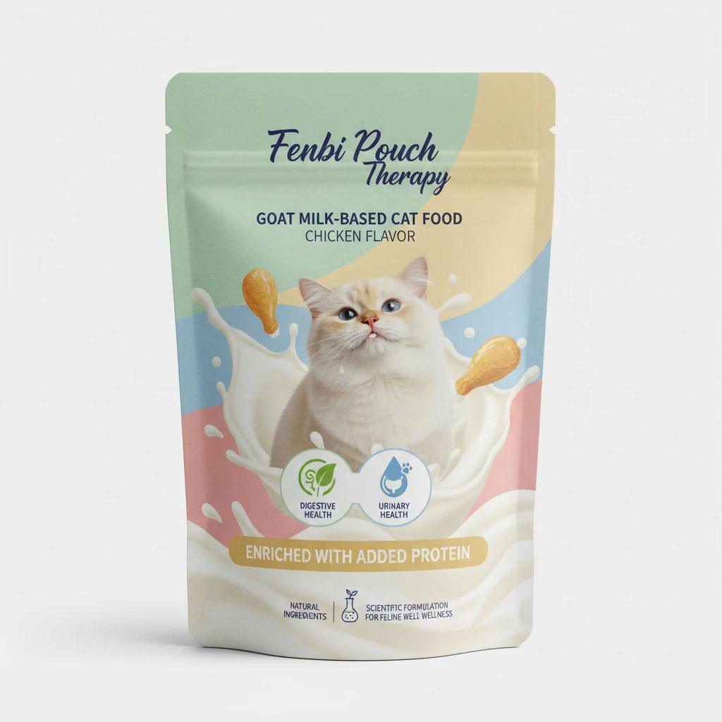 پوچ درمانی فنبی بر پایه ی شیر بز و با طعم مرغ دایجستیو و یورینری با پروتئین افزوده