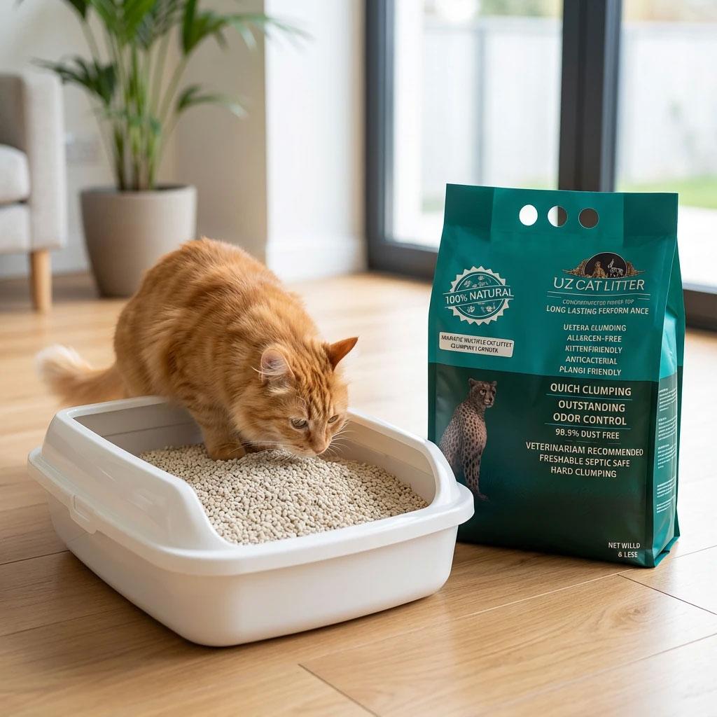 خاک گربه گرانول ساده درجه یک ۱۲ لیتری از برند یوز ایرانی