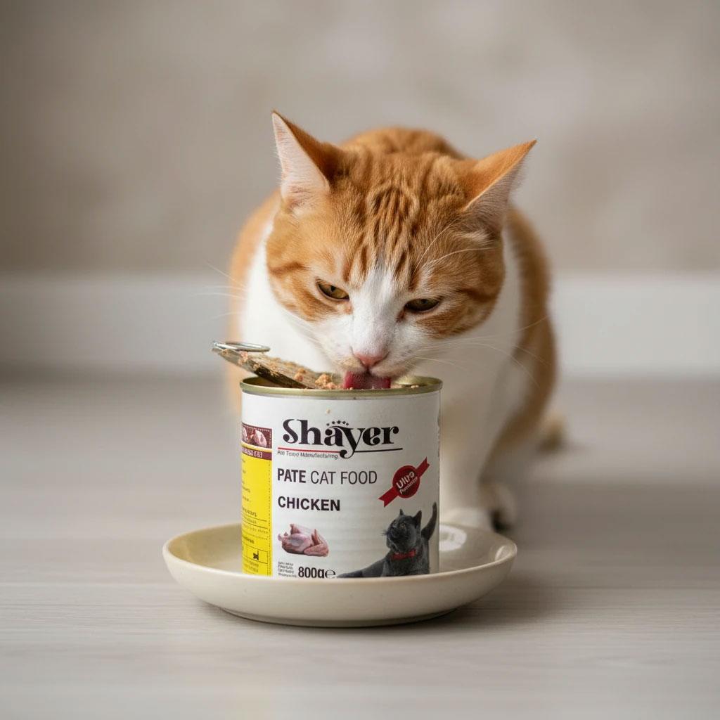 کنسرو ۸۰۰ گرم شایر پاته گربه (خمیری) با طعم مرغ